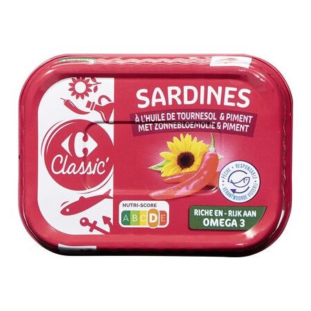 Crf Classic 1/5 Sardines À L'Huile De Tournesol Et Au Piment