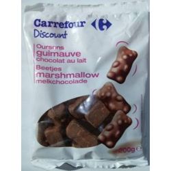 Carrefour 200G Sachet Bonbons Oursons Guimauve Chocolat Lait Crf
