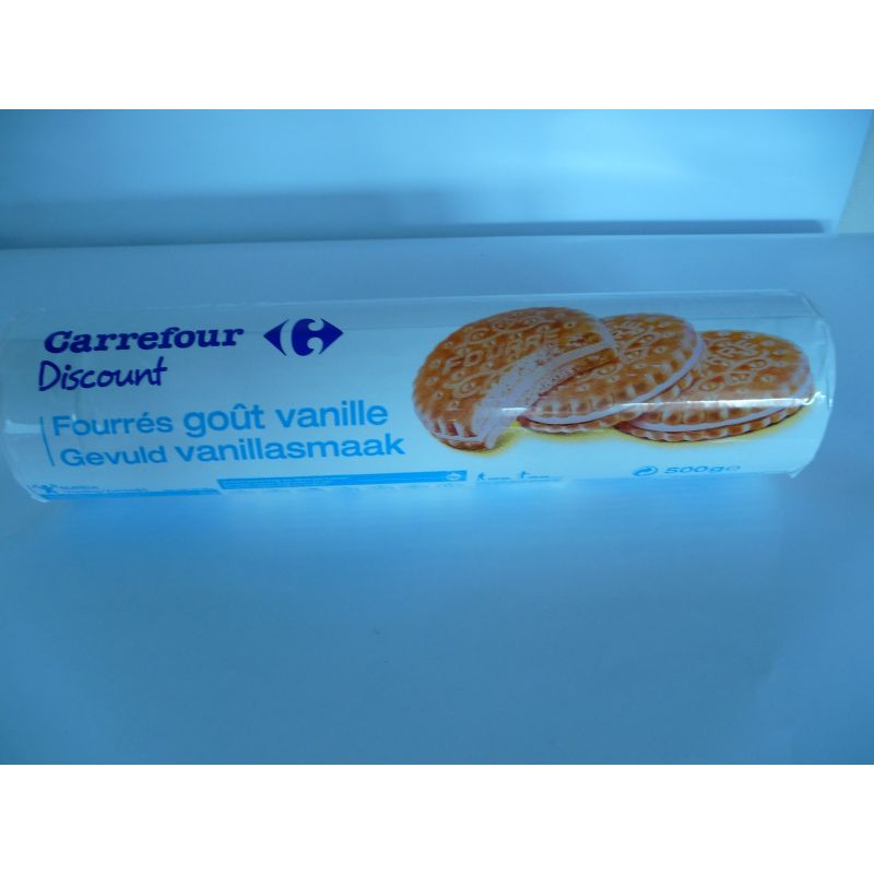 Pp Blanc 500G Biscuits Ronds Fourrés À La Vanille