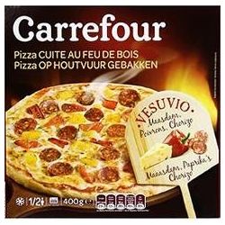 Carrefour 420 Grande Pizza Chorizo/Poivron Cuite Au Feu De Bois Crf