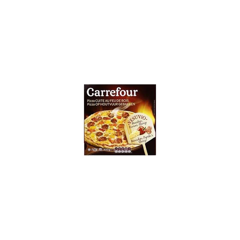 Carrefour 420 Grande Pizza Chorizo/Poivron Cuite Au Feu De Bois Crf