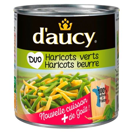 D'Aucy Haricots Verts, Haricot Blanc Et Beurre : La Boite De 225G