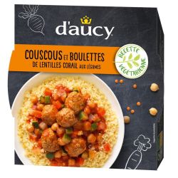 D'Aucy Plat Cuisiné Couscous & Boulettes Aux Légumes Micro-Ondable : La Barquette De 320G