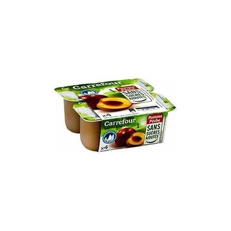 Carrefour 4X100G Dess.De Frt.S/S Pom/Pec