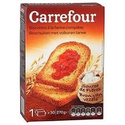 Carrefour 270G Biscotte Farine Complète X30 Crf