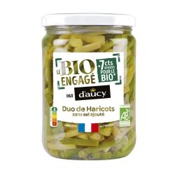 D'Aucy Haricots Vert & Haricot Blanc Bio : Le Bocal De 290G