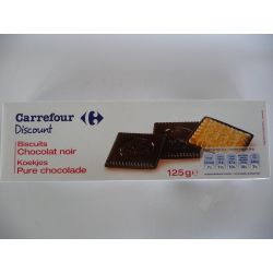 Carrefour 125G Biscuits Tablettes De Chocolat Noir Crf
