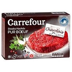 Carrefour 4X120G Steaks Hachés Charolais 15% Mg Crf