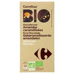 Carrefour Bio 100G Tablette Chocolat Noir Amande Crf