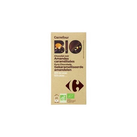 Carrefour Bio 100G Tablette Chocolat Noir Amande Crf