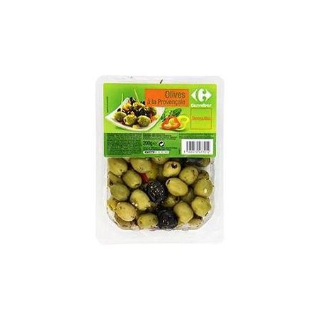 Carrefour 200G Olives Vertes Dénoyautées Provençale Crf