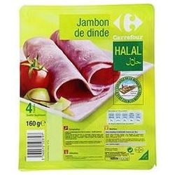Carrefour 160G Jambon De Dinde Halal X4 Tranches Crf