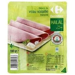 Carrefour 160G Tranche Veau/Volaille Halal X4 Tranches Crf