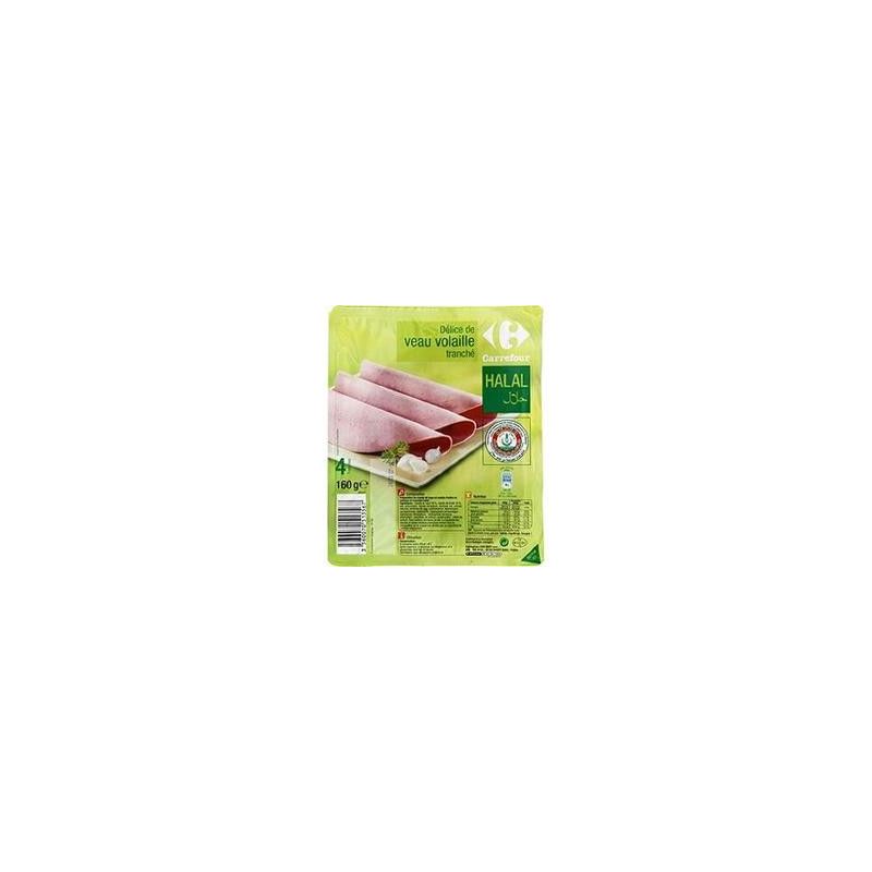 Carrefour 160G Tranche Veau/Volaille Halal X4 Tranches Crf