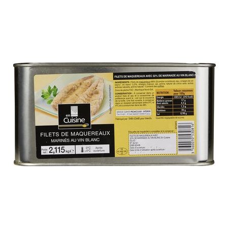 En Cuisine 3/1 Filets Maquereaux Vin Blanc