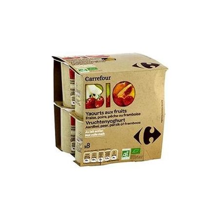 Carrefour Bio 8X125G Yaourts Aux Fruits Crf