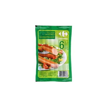 Carrefour 210G Saucisses De Volaille X6 Crf