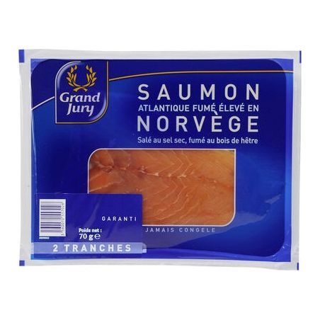 Grand Jury 80G 2 Tranches Saumon Fume Norvegien