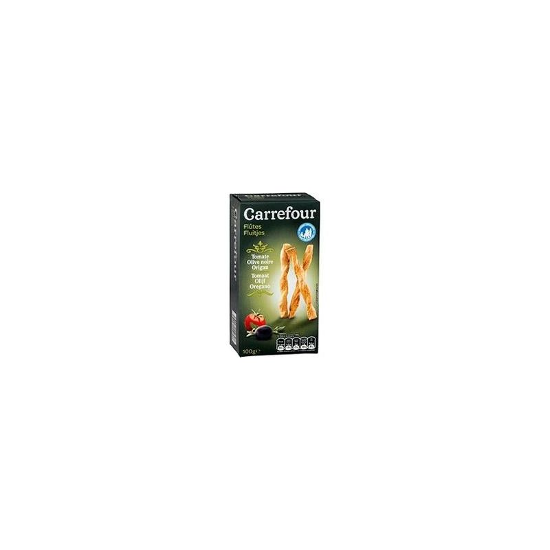Carrefour 100G Flûtes Feuilletées Tomate - Olive Noire Origan Crf