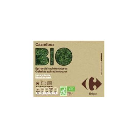 Carrefour Bio 600G Epinards Hachés Crf