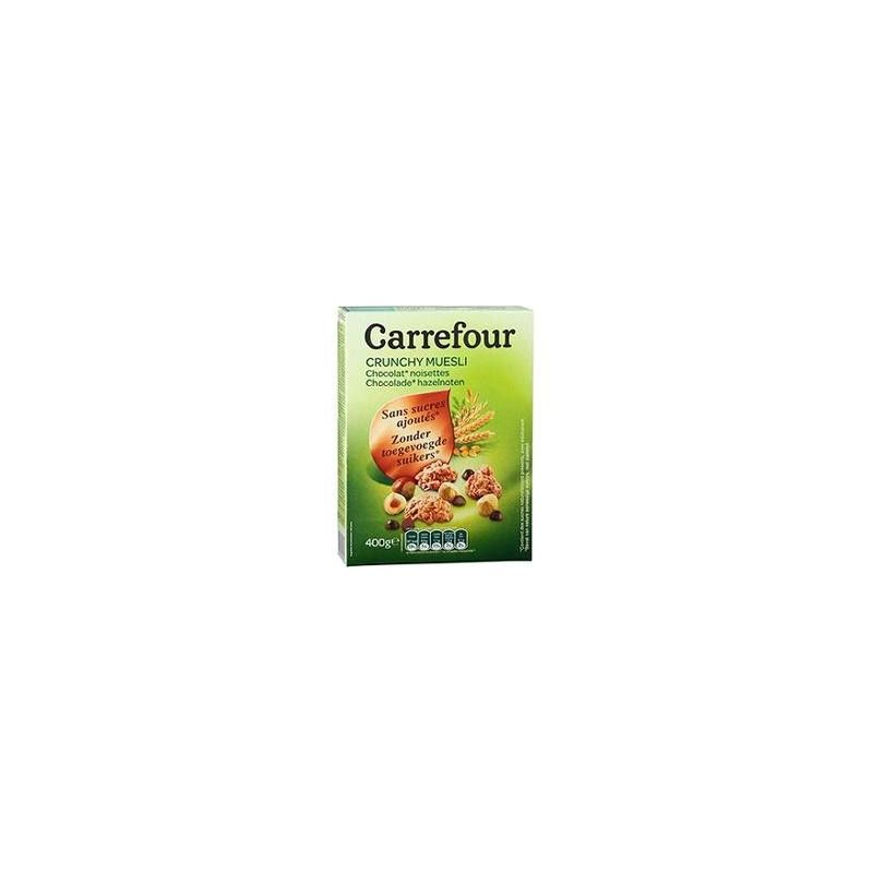 Carrefour 400G Céréales Muesli Sans Sucre Ajouté Chocolat & Noisettes Crf