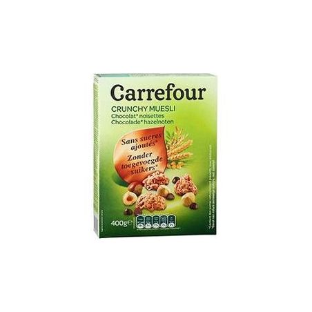 Carrefour 400G Céréales Muesli Sans Sucre Ajouté Chocolat & Noisettes Crf