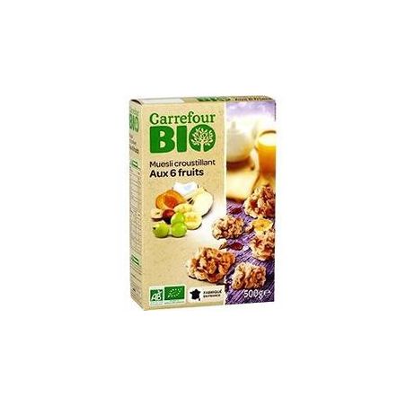 Carrefour 500G Muesli Crousaint Frt Bio Crf