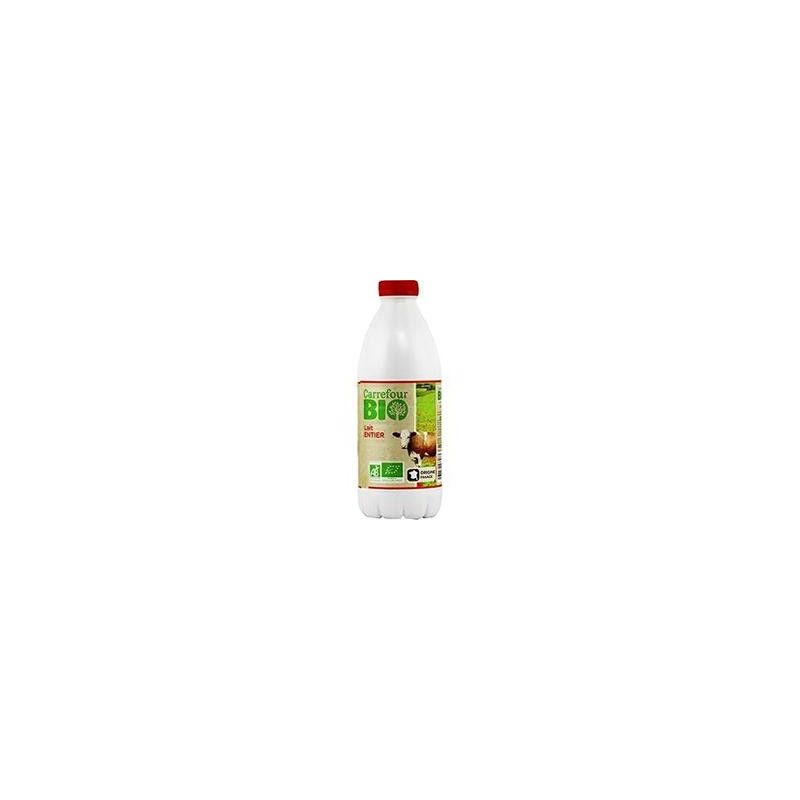 Carrefour Bio 1L Bouteille De Lait Entier Crf