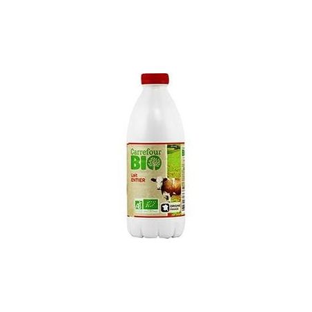 Carrefour Bio 1L Bouteille De Lait Entier Crf