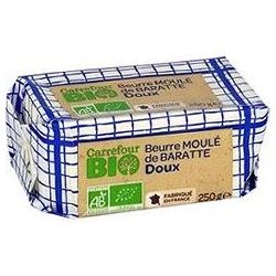 Carrefour Bio 250G Beurre Moulé Doux Crf