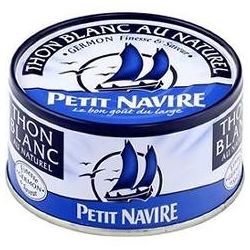 Petit Navire Thon Blanc Au Naturel 1/4 : La Boite De 140 G Net Égoutté
