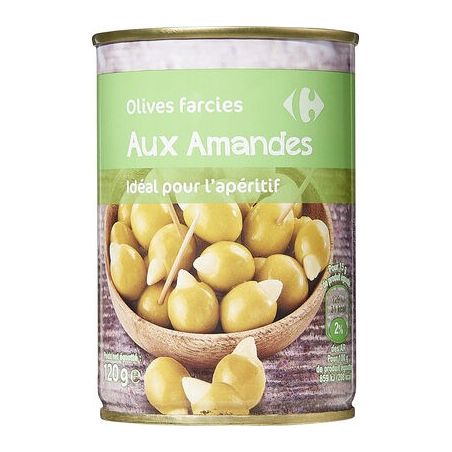 Carrefour 120G Boîte D'Olives Farcies Aux Amandes Crf
