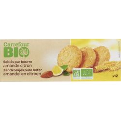 Carrefour Bio 200G Sablés Au Beurre Amande Et Citron Crf