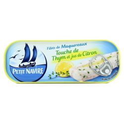 P.Navire Petit Navire Filets De Maquereaux Thym/Jus Citron La Boite 110 G