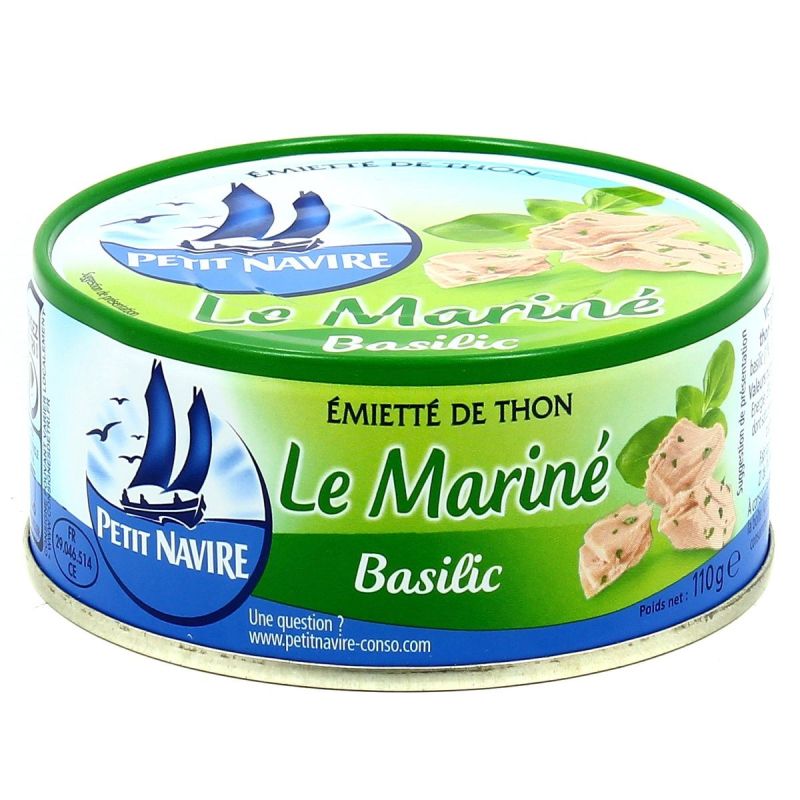 Petit Navire Miettes De Thon Au Basilic : La Boite 110 G