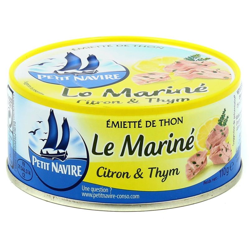 Petit Navire Miettes De Thon Citron & Thym : La Boite 110 G
