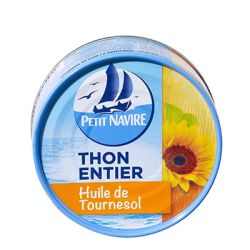 Petit Navire Thon Entier À L'Huile De Tournesol 1/5 : La Boite 112 G Net Égoutté