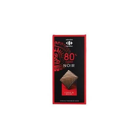 Carrefour Selection 80G Tablette Chocolat Noir 80% Cacao Crf Sélection