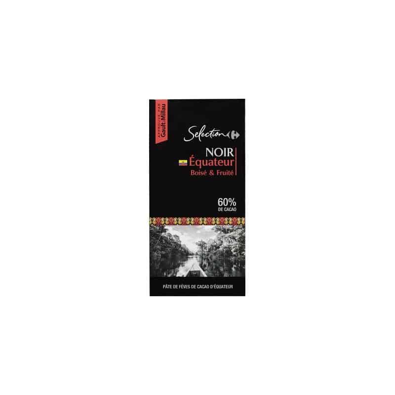 Carrefour Selection 80G Tablette Chocolat Noir 60% Cacao Equateur Crf Sélection