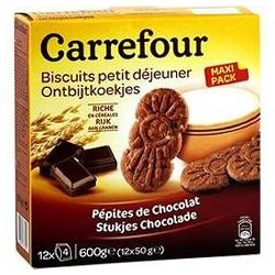 Carrefour 600G Biscuits Petit Déjeuner Au Pépites De Chocolat Crf