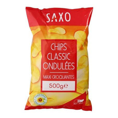 Saxo 500G Chips Ondulees Nature
