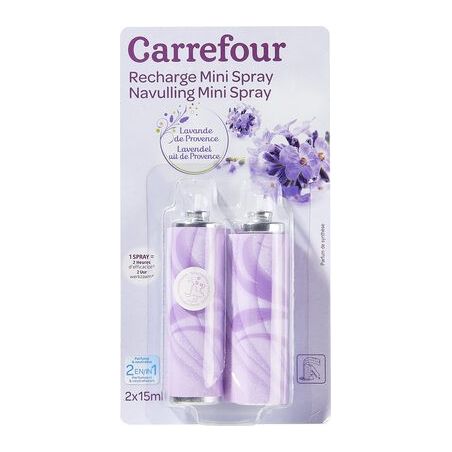 Carrefour 2X15Ml Spray Rech.Lavande Crf