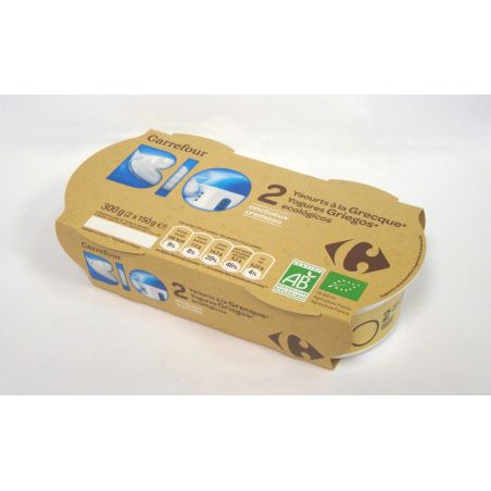 Carrefour Bio 2X150G Yaourt Grecq.Crf