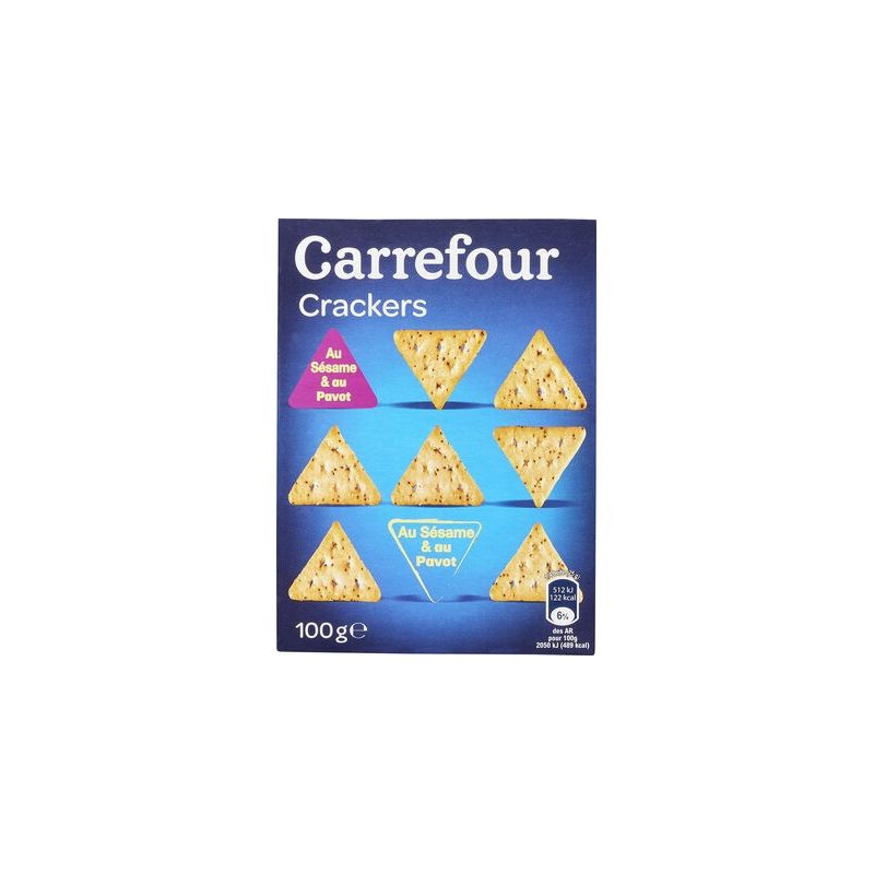 Carrefour 100G Crackers Pavot/Sésame Crf