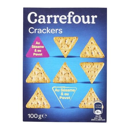Carrefour 100G Crackers Pavot/Sésame Crf