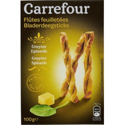 Carrefour 100G Flûtes Feuilletées Gruyère - Epinards Crf