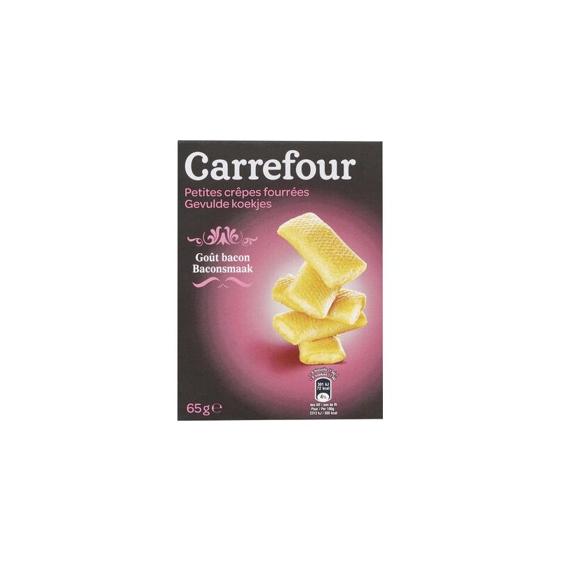 Carrefour 65G Biscuits Apéritifs Petites Crêpes Au Bacon Crf