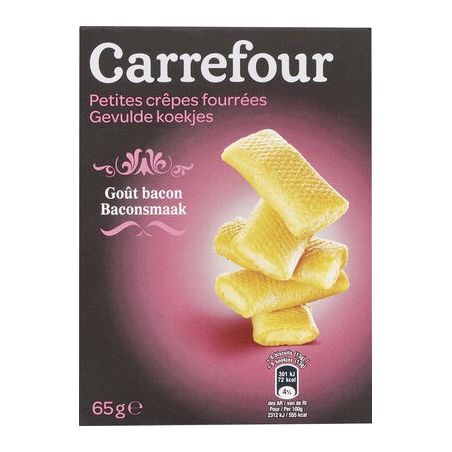 Carrefour 65G Biscuits Apéritifs Petites Crêpes Au Bacon Crf