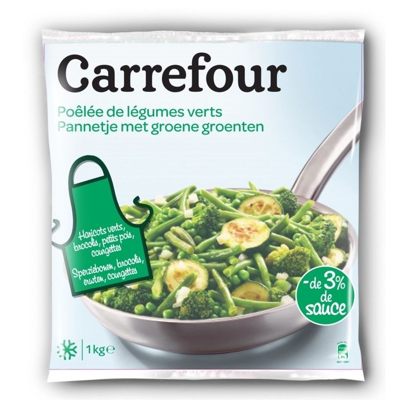 Carrefour 1Kg Poelée De Légumes Verts Crf