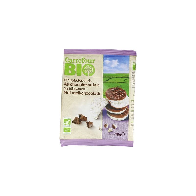 Carrefour Bio 60G Mini Galettes De Riz Au Chocolat Lait Crf